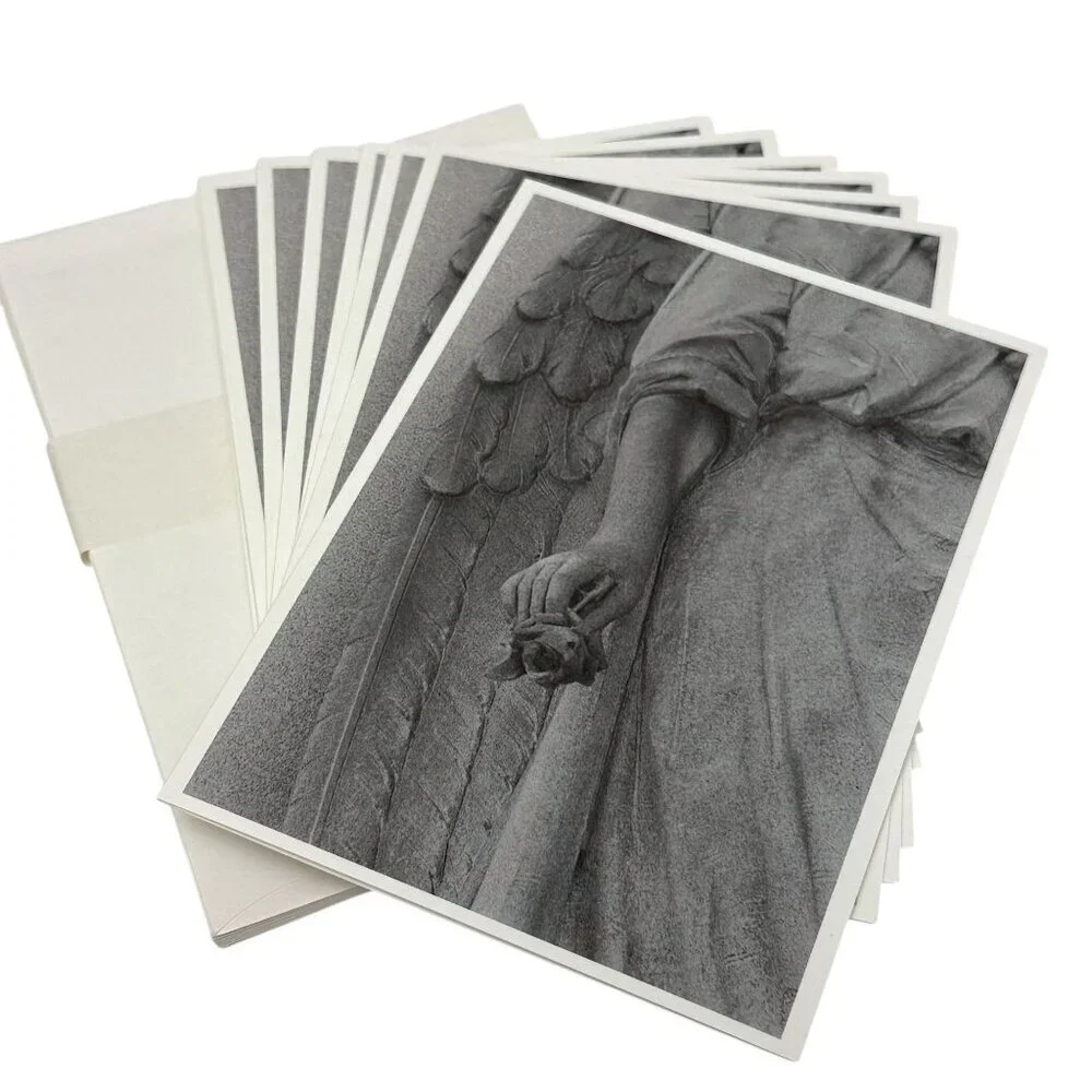 Pottery Barn Christmas Cards Angel Statue by Lilo Raymond 16 Cards, 2 Styles